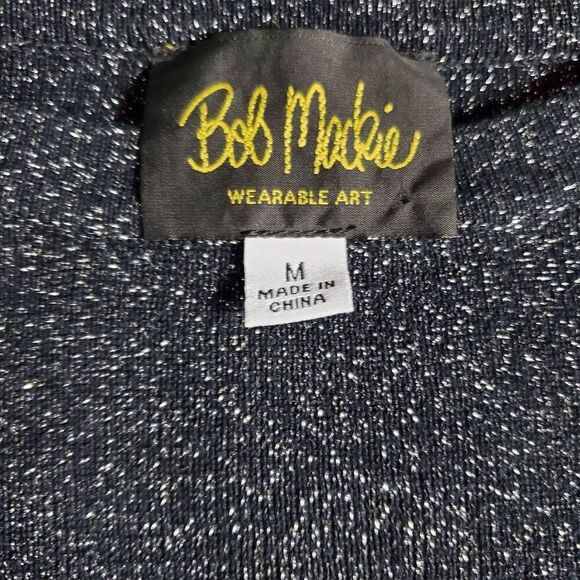 Bob Mackie Wearable Art Black Metallic Long Sleeve Sweater Women’s Medium - Picture 4 of 7
